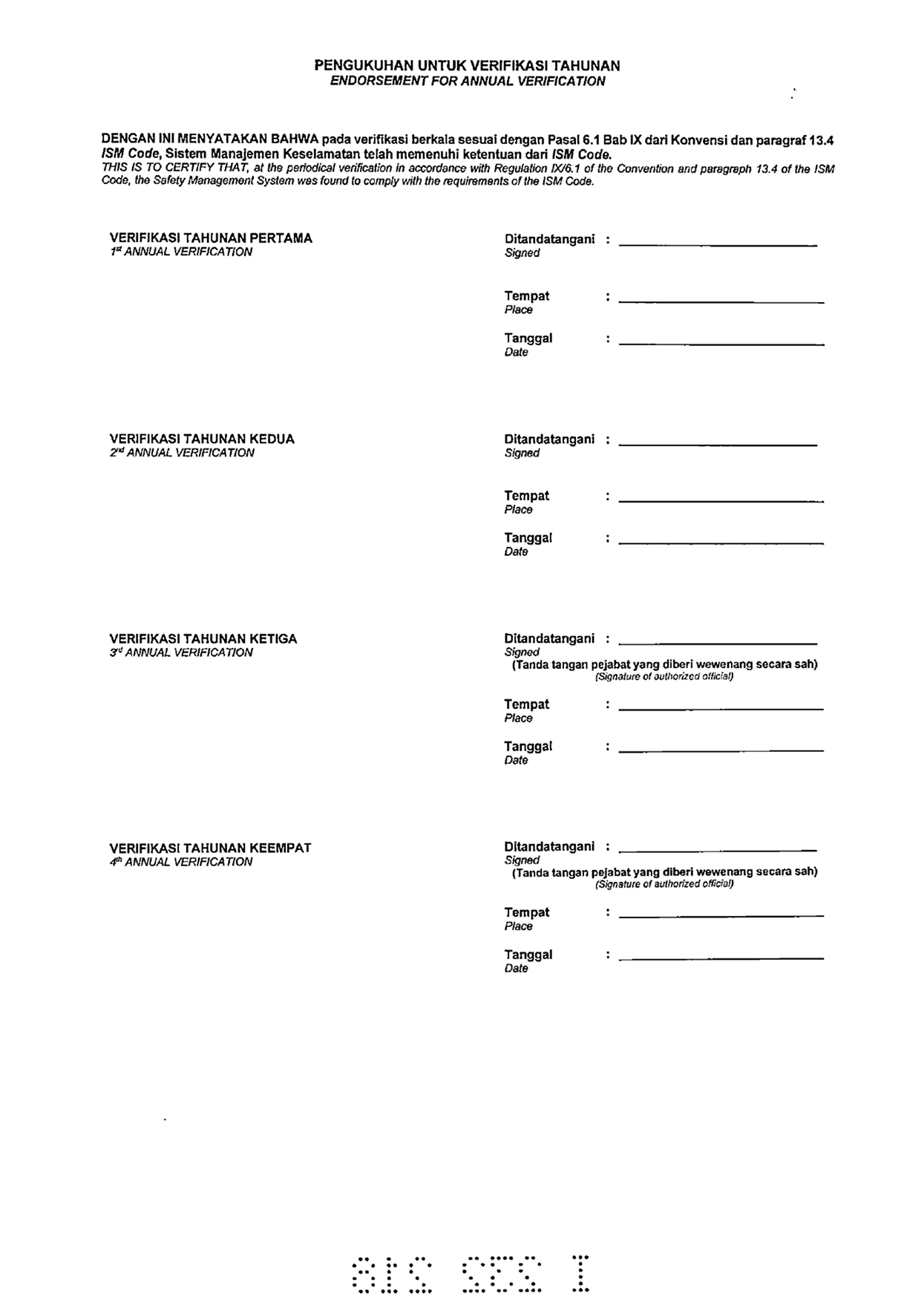 Sertifikat Dokumen Penyesuaian Manajemen Keselamatan 2